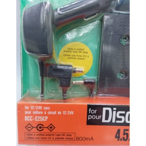 Sony Car Battery Cord with Car Connecting Pack for Discman DCC-E25CP 1993 Sealed - Picture 3 of 10